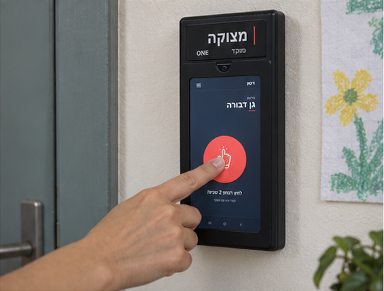 הפעלת לחצן המצוקה במכשיר שעל הקיר